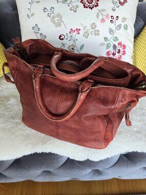 FREE PEOPLE leather tote overnight bag